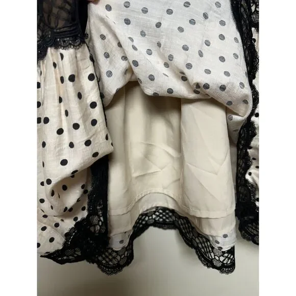 NWT EXPRESS Polka Dot Lace Detailed Trapeze Dress, Sz L - Picture 6 of 16